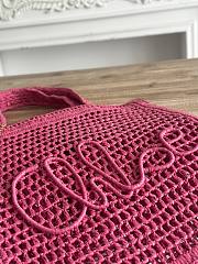 Chloe Summer Banana Tote Bag In Raffia Pink - 37x33x2cm - 2