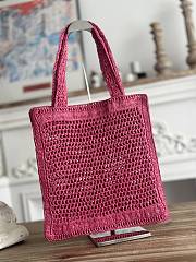 Chloe Summer Banana Tote Bag In Raffia Pink - 37x33x2cm - 3