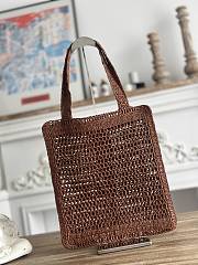 Chloe Summer Banana Tote Bag In Raffia Brown - 37x33x2cm - 2
