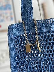 Chloe Summer Banana Tote Bag In Raffia Blue - 37x33x2cm - 6