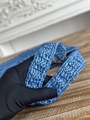 Chloe Summer Banana Tote Bag In Raffia Blue - 37x33x2cm - 2