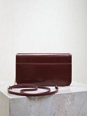 YSL Cassandre Phone Holder In Smooth Leather In Burgundy - 18.5x11x2.5cm - 6