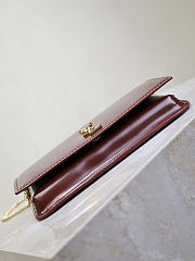 YSL Cassandre Phone Holder In Smooth Leather In Burgundy - 18.5x11x2.5cm - 5