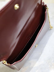 YSL Cassandre Phone Holder In Smooth Leather In Burgundy - 18.5x11x2.5cm - 3