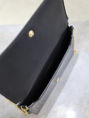 YSL Cassandre Phone Holder In Shiny Crocodile-Embossed Leather In Black - 18.5x11x2.5cm - 6