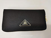 Gift Prada Large Saffino Leather Wallet Black - 2