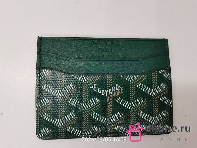 Gift Goyard Saint-Sulpice Card Wallet Initials Green - 1