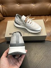 Brunello Cucinelli Techno Cotton Knit Runners With Heat-Bonded Details Blue Light Grey (CRG32) - 3