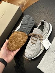 Brunello Cucinelli Techno Cotton Knit Runners With Heat-Bonded Details Blue Light Grey (CRG32) - 6