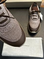 Brunello Cucinelli Techno Cotton Knit Runners With Heat-Bonded Details Brown (CIZ16) - 4