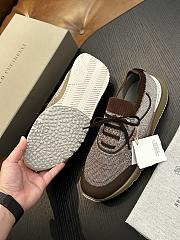 Brunello Cucinelli Techno Cotton Knit Runners With Heat-Bonded Details Brown (CIZ16) - 2