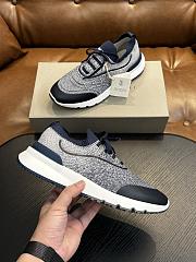 Brunello Cucinelli Techno Cotton Knit Runners With Heat-Bonded Details Navy Blue (CDY87) - 2