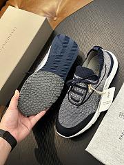 Brunello Cucinelli Techno Cotton Knit Runners With Heat-Bonded Details Navy Blue (CDY87) - 3
