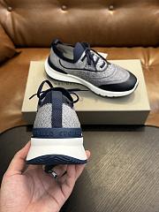 Brunello Cucinelli Techno Cotton Knit Runners With Heat-Bonded Details Navy Blue (CDY87) - 5