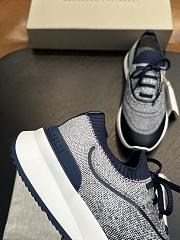 Brunello Cucinelli Techno Cotton Knit Runners With Heat-Bonded Details Navy Blue (CDY87) - 6