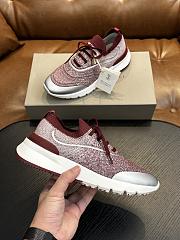 Brunello Cucinelli Techno Cotton Knit Runners With Heat-Bonded Details Burgundy - 1