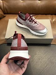 Brunello Cucinelli Techno Cotton Knit Runners With Heat-Bonded Details Burgundy - 6