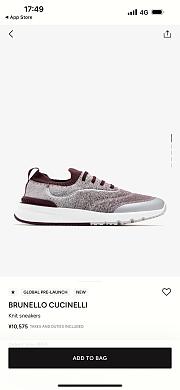Brunello Cucinelli Techno Cotton Knit Runners With Heat-Bonded Details Burgundy - 5