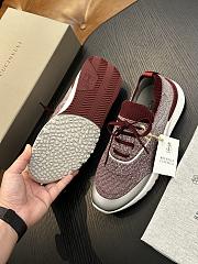 Brunello Cucinelli Techno Cotton Knit Runners With Heat-Bonded Details Burgundy - 2