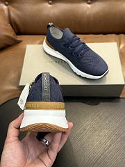 Brunello Cucinelli Cotton Chine Knit Runners Azure (CO250) - 5