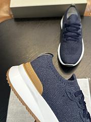 Brunello Cucinelli Cotton Chine Knit Runners Azure (CO250) - 2