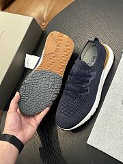 Brunello Cucinelli Cotton Chine Knit Runners Azure (CO250) - 3