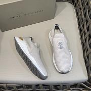 Brunello Cucinelli Knit Slip-on Runners with Logo White - 1