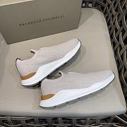 Brunello Cucinelli Knit Slip-on Runners with Logo White - 4