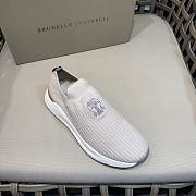 Brunello Cucinelli Knit Slip-on Runners with Logo White - 2