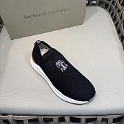 Brunello Cucinelli Knit Slip-on Runners with Logo Black - 6