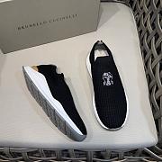 Brunello Cucinelli Knit Slip-on Runners with Logo Black - 5