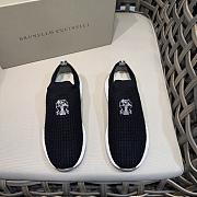 Brunello Cucinelli Knit Slip-on Runners with Logo Black - 2