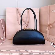 Miumiu Medium Beau Leather Bag Black 5BB193 - 30x13.5x13cm - 3