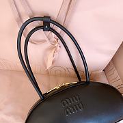 Miumiu Medium Beau Leather Bag Black 5BB193 - 30x13.5x13cm - 4