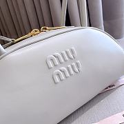 Miumiu Medium Beau Leather Bag White 5BB193 - 30x13.5x13cm - 5