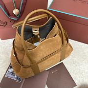 Loro Piana Ghiera Shopper Large Calfskin Brown B4XM - 40x26x18cm - 6