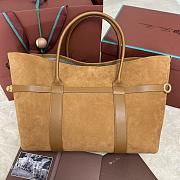 Loro Piana Ghiera Shopper Large Calfskin Brown B4XM - 40x26x18cm - 5