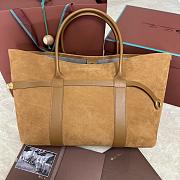 Loro Piana Ghiera Shopper Large Calfskin Brown B4XM - 40x26x18cm - 2