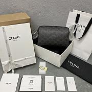 Celine Mini Boston In Triomphe Canvas And Calfskin Black - 22x16x10cm - 1