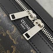 Celine Mini Boston In Triomphe Canvas And Calfskin Black - 22x16x10cm - 6