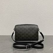 Celine Mini Boston In Triomphe Canvas And Calfskin Black - 22x16x10cm - 4