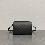 Celine Mini Boston In Triomphe Canvas And Calfskin Black - 22x16x10cm - 2