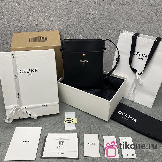 Celine Sharp Pouch In Smooth Lambskin Black - 19.5x24x1cm - 1