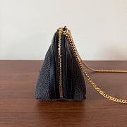 Celine Clutch On Chain Cuir Triomphe In Denim Dark Gray - 16.5x11x8cm - 3
