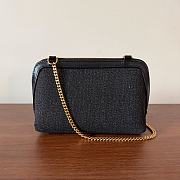 Celine Clutch On Chain Cuir Triomphe In Denim Dark Gray - 16.5x11x8cm - 2