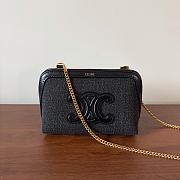 Celine Clutch On Chain Cuir Triomphe In Denim Dark Gray - 16.5x11x8cm - 5
