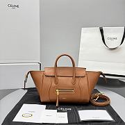Celine Luggage In Supple Shiny Lambskin Brown - 36x22x16cm - 1