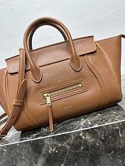 Celine Little Luggage In Supple Shiny Lambskin Brown - 24x15.5x11cm - 6