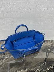 Celine Little Luggage In Supple Shiny Lambskin Blue - 24x15.5x11cm - 4