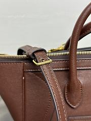 Celine Little Luggage In Supple Shiny Lambskin Deep Brown - 24x15.5x11cm - 3
